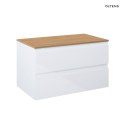 Vernal Oltens Vernal szafka 80 cm podumywalkowa wisząca z blatem biały połysk/dąb 68125000