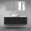 Vernal Oltens Vernal zestaw mebli łazienkowych 140 cm z blatem czarny mat/biały połysk 68316300