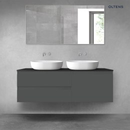Vernal Oltens Vernal zestaw mebli łazienkowych 140 cm z blatem grafit mat/czarny mat 68295400