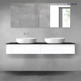 Vernal Oltens Vernal zestaw mebli łazienkowych 160 cm z blatem biały połysk/czarny mat 68375000