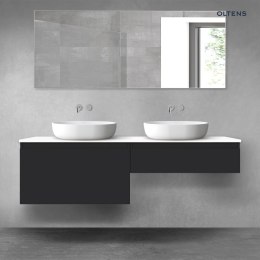 Vernal Oltens Vernal zestaw mebli łazienkowych 160 cm z blatem czarny mat/biały połysk 68371300