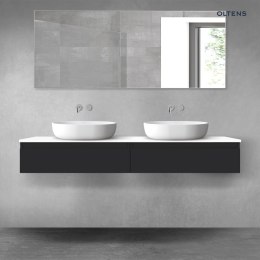 Vernal Oltens Vernal zestaw mebli łazienkowych 160 cm z blatem czarny mat/biały połysk 68375300