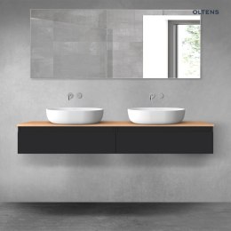 Vernal Oltens Vernal zestaw mebli łazienkowych 160 cm z blatem czarny mat/dąb 68374300