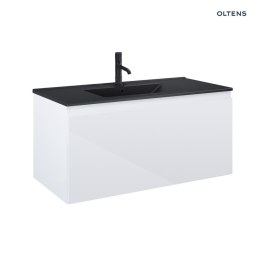 Vernal Zestaw Oltens Vernal umywalka z szafką 100 cm czarny mat/biały połysk 68017000