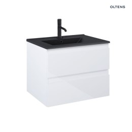 Vernal Zestaw Oltens Vernal umywalka z szafką 60 cm czarny mat/biały połysk 68036000