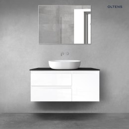 Vernal Oltens Vernal zestaw mebli łazienkowych 100 cm z blatem biały połysk/czarny mat 68206000