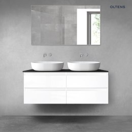 Vernal Oltens Vernal zestaw mebli łazienkowych 120 cm z blatem biały połysk/czarny mat 68217000
