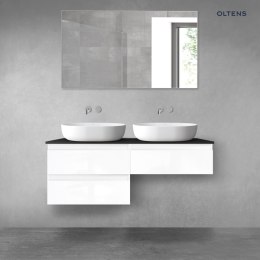 Vernal Oltens Vernal zestaw mebli łazienkowych 120 cm z blatem biały połysk/czarny mat 68237000
