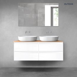 Vernal Oltens Vernal zestaw mebli łazienkowych 120 cm z blatem biały połysk/dąb 68215000