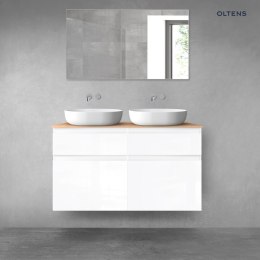 Vernal Oltens Vernal zestaw mebli łazienkowych 120 cm z blatem biały połysk/dąb 68301000