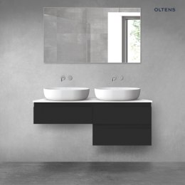 Vernal Oltens Vernal zestaw mebli łazienkowych 120 cm z blatem czarny mat/biały połysk 68236300