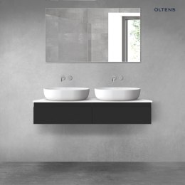 Vernal Oltens Vernal zestaw mebli łazienkowych 120 cm z blatem czarny mat/biały połysk 68241300