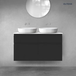 Vernal Oltens Vernal zestaw mebli łazienkowych 120 cm z blatem czarny mat/biały połysk 68302300