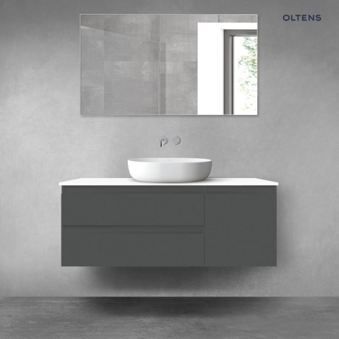 Vernal Oltens Vernal zestaw mebli łazienkowych 120 cm z blatem grafit mat/biały połysk 68212400