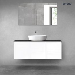 Vernal Oltens Vernal zestaw mebli łazienkowych 120 cm z blatem biały połysk/czarny mat 68256000