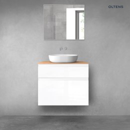 Vernal Oltens Vernal zestaw mebli łazienkowych 80 cm z blatem biały połysk/dąb 68223000
