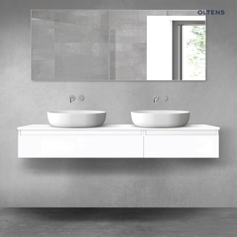 Vernal Oltens Vernal zestaw mebli łazienkowych 160 cm z blatem biały połysk 68355000