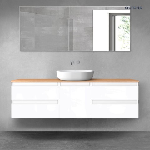 Vernal Oltens Vernal zestaw mebli łazienkowych 160 cm z blatem biały połysk/dąb 68403000