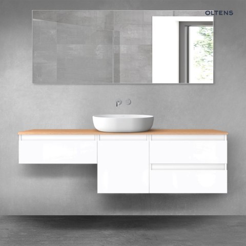 Vernal Oltens Vernal zestaw mebli łazienkowych 160 cm z blatem biały połysk/dąb 68426000