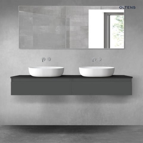Vernal Oltens Vernal zestaw mebli łazienkowych 160 cm z blatem grafit mat/czarny mat 68376400