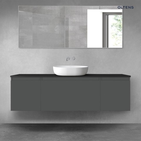 Vernal Oltens Vernal zestaw mebli łazienkowych 160 cm z blatem grafit mat/czarny mat 68386400