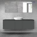 Vernal Oltens Vernal zestaw mebli łazienkowych 160 cm z blatem grafit mat/czarny mat 68418400