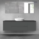 Vernal Oltens Vernal zestaw mebli łazienkowych 160 cm z blatem grafit mat/czarny mat 68449400