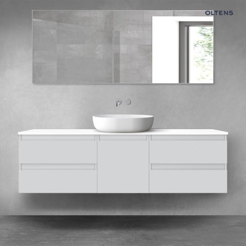 Vernal Oltens Vernal zestaw mebli łazienkowych 160 cm z blatem szary mat/biały połysk 68401400