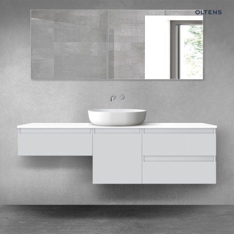 Vernal Oltens Vernal zestaw mebli łazienkowych 160 cm z blatem szary mat/biały połysk 68428700
