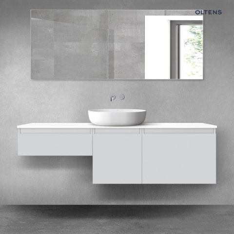 Vernal Oltens Vernal zestaw mebli łazienkowych 160 cm z blatem szary mat/biały połysk 68432700
