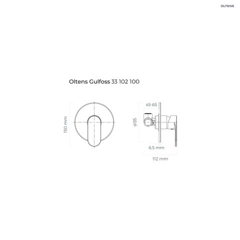 Gulfoss Oltens Gulfoss bateria prysznicowa podtynkowa kompletna chrom 33102100