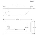 Langfoss Oltens Langfoss wanna prostokątna 170x70 cm akrylowa biały połysk 10004000
