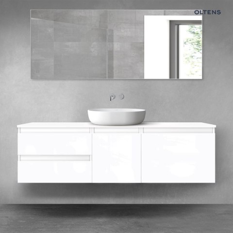 Vernal Oltens Vernal zestaw mebli łazienkowych 160 cm z blatem biały połysk 68407000