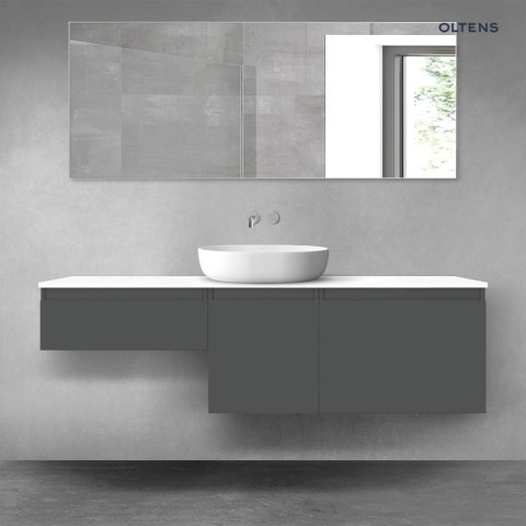 Vernal Oltens Vernal zestaw mebli łazienkowych 160 cm z blatem grafit mat/biały połysk 68436400