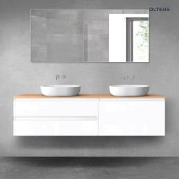 Vernal Oltens Vernal zestaw mebli łazienkowych 180 cm z blatem biały połysk/dąb 68567000