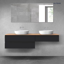 Vernal Oltens Vernal zestaw mebli łazienkowych 180 cm z blatem czarny mat/dąb 68564300