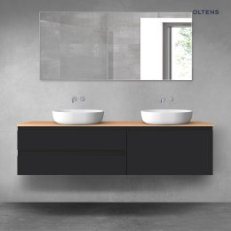 Vernal Oltens Vernal zestaw mebli łazienkowych 180 cm z blatem czarny mat/dąb 68567300