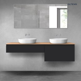 Vernal Oltens Vernal zestaw mebli łazienkowych 180 cm z blatem czarny mat/dąb 68568300