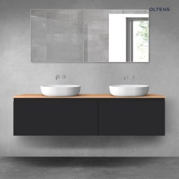 Vernal Oltens Vernal zestaw mebli łazienkowych 180 cm z blatem czarny mat/dąb 68569300