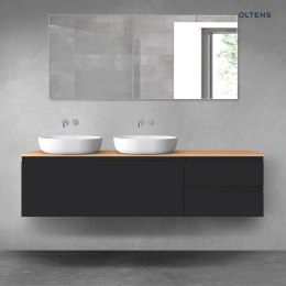 Vernal Oltens Vernal zestaw mebli łazienkowych 180 cm z blatem czarny mat/dąb 68599300