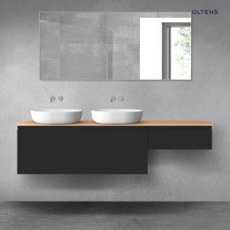 Vernal Oltens Vernal zestaw mebli łazienkowych 180 cm z blatem czarny mat/dąb 68602300