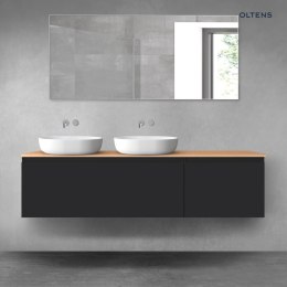 Vernal Oltens Vernal zestaw mebli łazienkowych 180 cm z blatem czarny mat/dąb 68605300