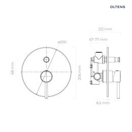 Molle Oltens Molle bateria wannowo-prysznicowa podtynkowa kompletna czarny mat 34100300