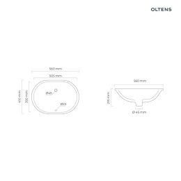 Gapa Oltens Gapa umywalka 61x41 cm podblatowa owalna biała 40105000