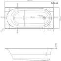 Lykke Oltens Lykke wanna 160x70 cm prostokątna akrylowa biała 10010000