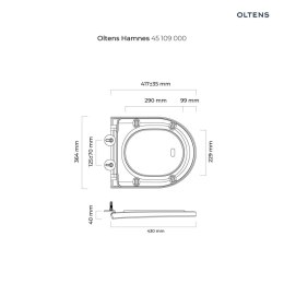 Hamnes Oltens Hamnes deska sedesowa wolnoopadająca twarda biała 45109000