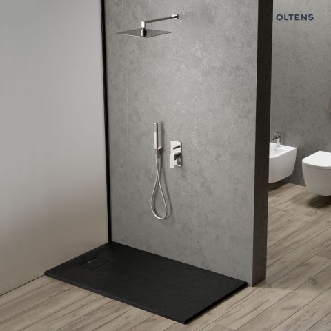 Bergytan Oltens Bergytan brodzik 120x90 cm prostokątny RockSurface czarny mat 15104300 Bergytan Oltens Bergytan brodzik 120x90 cm prostokątny RockSurface czarny mat 15104300