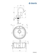 Deante Zlewozmywak granitowy z baterią 1-komorowy