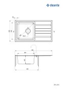 Deante Zlewozmywak stalowy 1-komorowy z ociekaczem