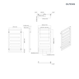 Flamma Oltens Flamma grzejnik łazienkowy 88x50 czarny mat 55014300